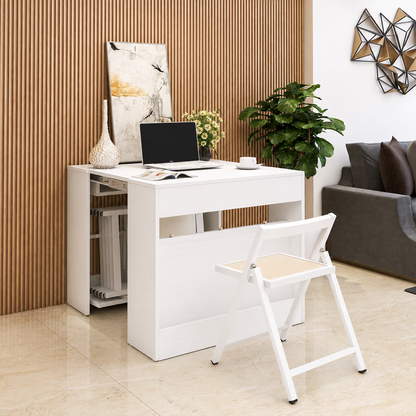Extendable Space-Saving Dining Table – White