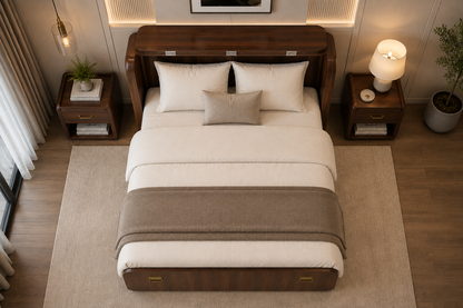 Folding Bed Brown  | Space-Saving Bed for Modern Homes