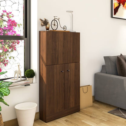 Work From Home Desk Brown | Space-Saving Desk