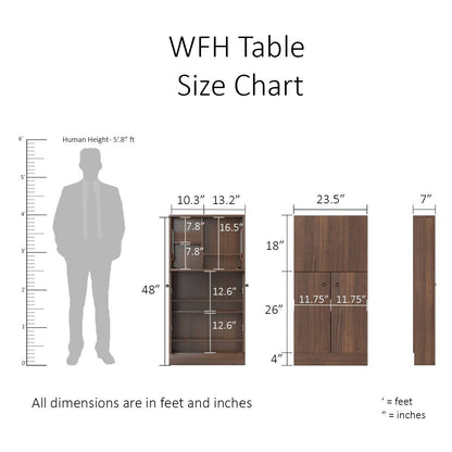 Work From Home Desk Brown | Space-Saving Desk