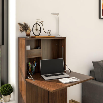 Work From Home Desk Brown | Space-Saving Desk
