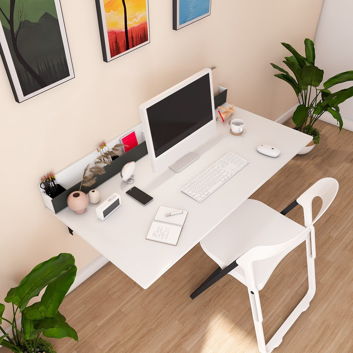 Wall-Mounted Dining Table White | Space-Saving Table