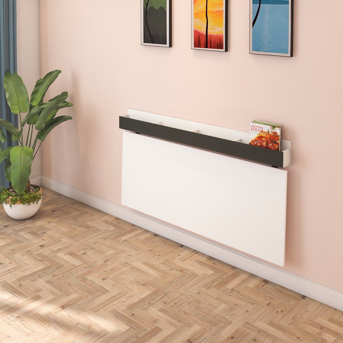 Wall-Mounted Dining Table White | Space-Saving Table