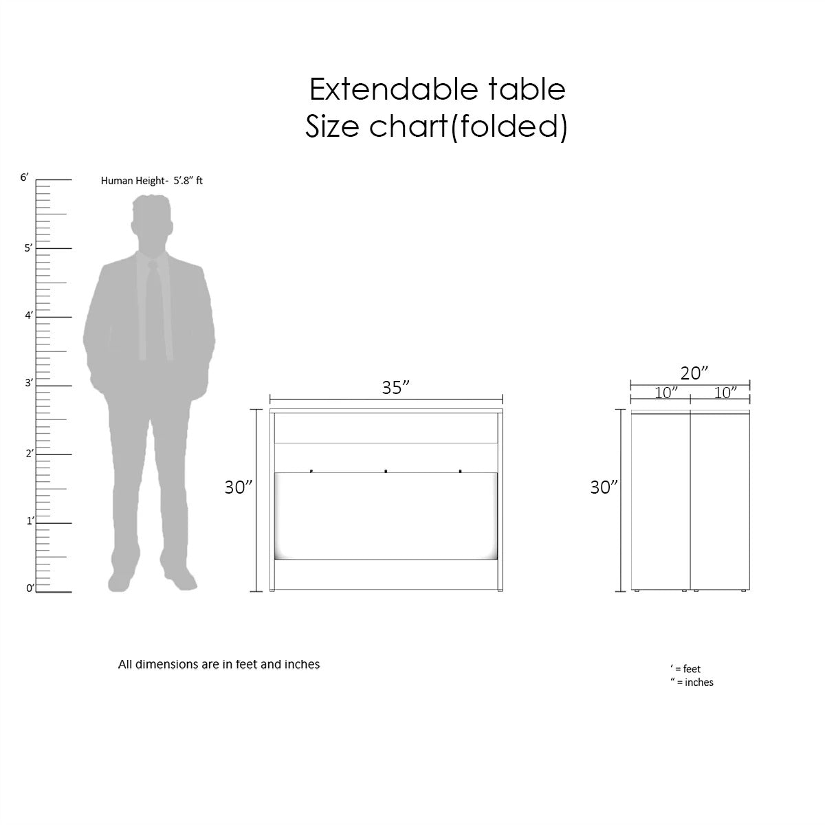 Extendable Space-Saving Dining Table – White