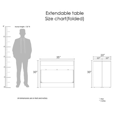 Extendable Space-Saving Dining Table – White