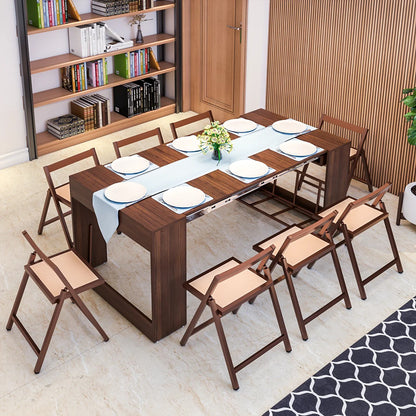 Extendable Space-Saving Dining Table – Brown