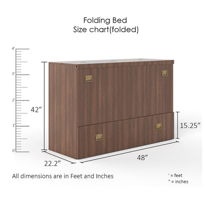 Folding Bed Brown  | Space-Saving Bed for Modern Homes