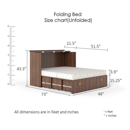 Folding Bed Brown  | Space-Saving Bed for Modern Homes