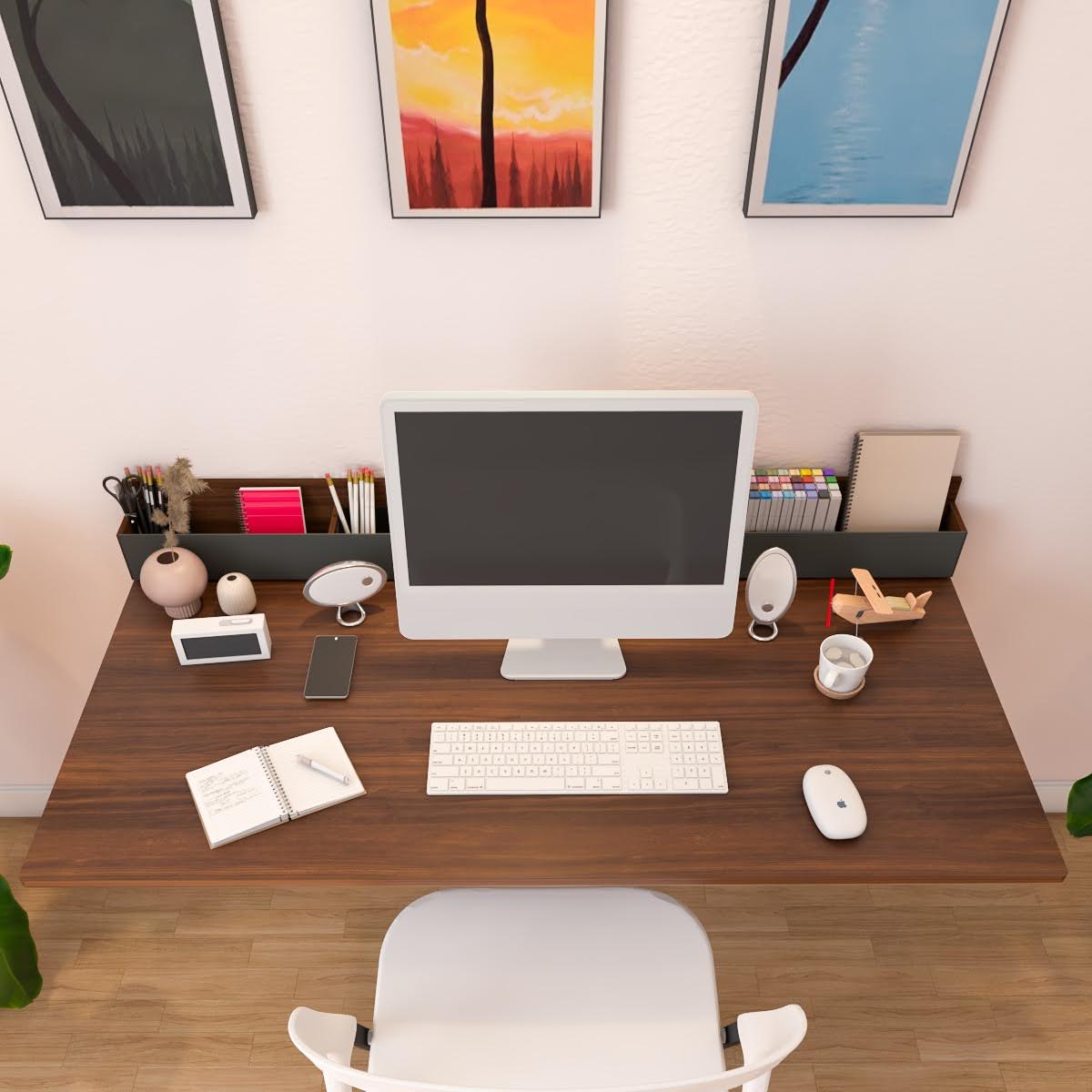 Wall-Mounted Dining Table Brown | Space-Saving Table