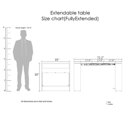 Extendable Space-Saving Dining Table – White